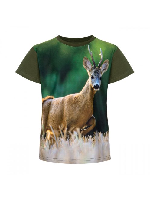 Gyerek póló őzbak zöld 146/152