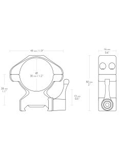   Hawke oldható gyűrűpár weaver sínre 30 mm /magas HA23017