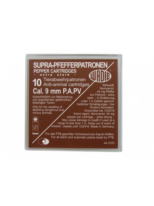 Wadie 9 mm P.A.K. Supra Pepper gáztöltény/10 db